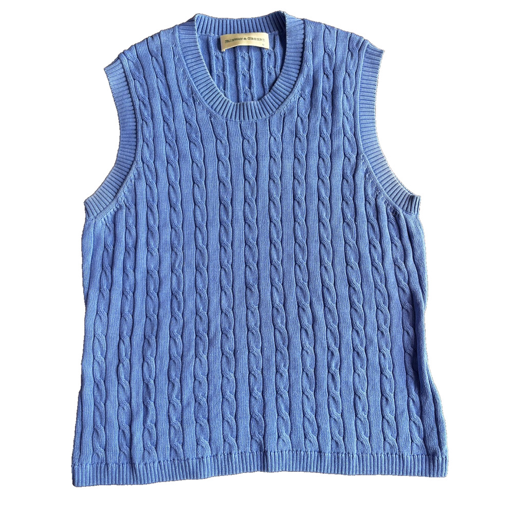 Fairway & Green knit women's sleeveless golf vest blue - medium